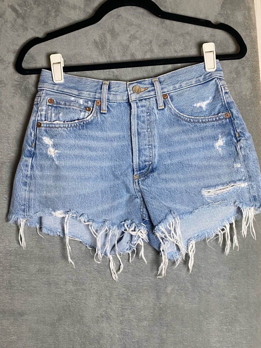 Agolde‎ 24 Parker long shorts Distressed Jean Shorts